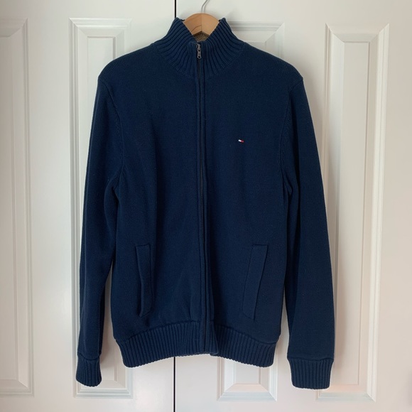 Tommy Hilfiger Zip Up Fuzzy Sweater - Picture 1 of 4